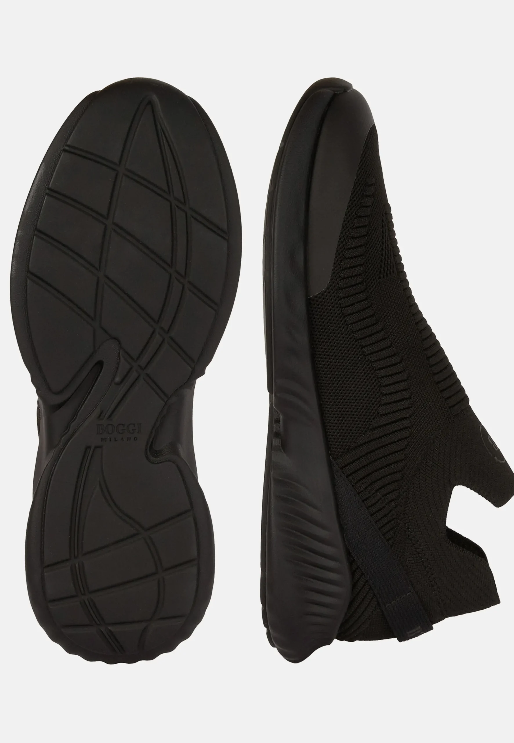 Sneakers-Boggi Milano Baskets Willow Noires En Fil Recyclé