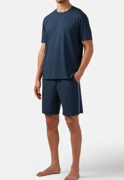 Sous-Vêtements Et Pyjamas-Boggi Milano Bermuda Pyjama En Viscose Mélangée bleu marine