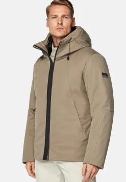 Blousons-Boggi Milano Blouson Block En Tissu Technique Rembourré Taupe