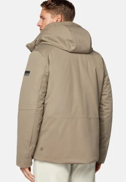 Blousons-Boggi Milano Blouson Block En Tissu Technique Rembourré Taupe