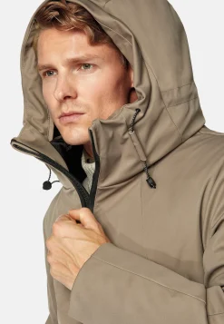 Blousons-Boggi Milano Blouson Block En Tissu Technique Rembourré Taupe