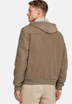 Blousons-Boggi Milano Bomber En Laine Rembourrée Taupe