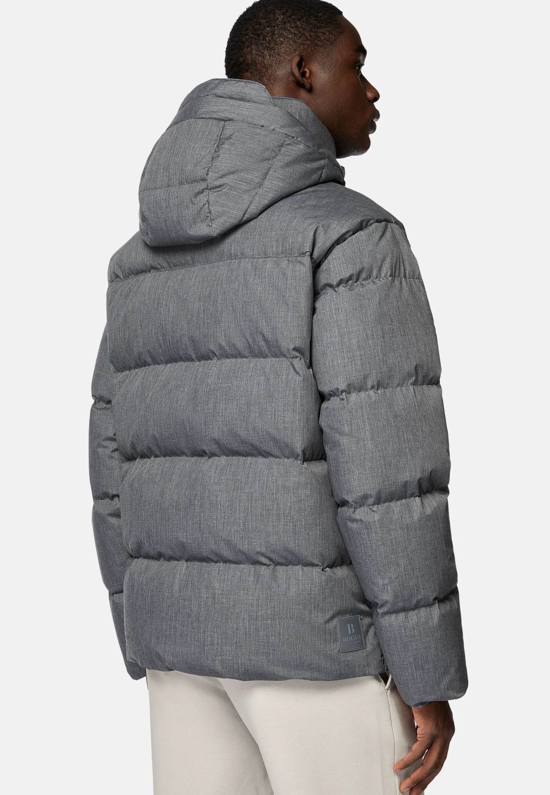 Blousons-Boggi Milano Bomber En Tissu Technique En Plume D'Oie Gris