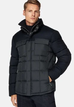 Blousons-Boggi Milano Bomber Flyn En Flanelle Et Tissu Tech En Plume