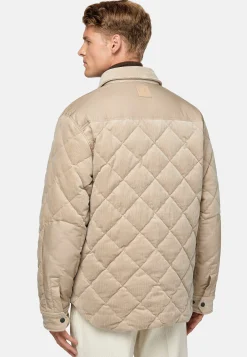 Blousons-Boggi Milano Bomber Rembourré En Velours De Coton Beige