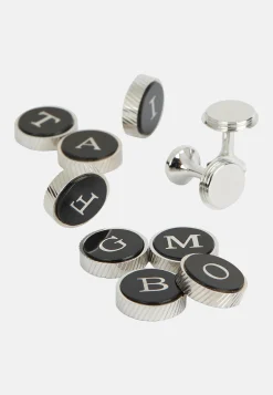 Boutons De Manchette-Boggi Milano Boutons De Manchette Ronds Base Lettre Argent