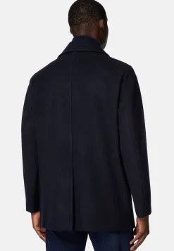 Manteaux-Boggi Milano Caban En Laine bleu marine