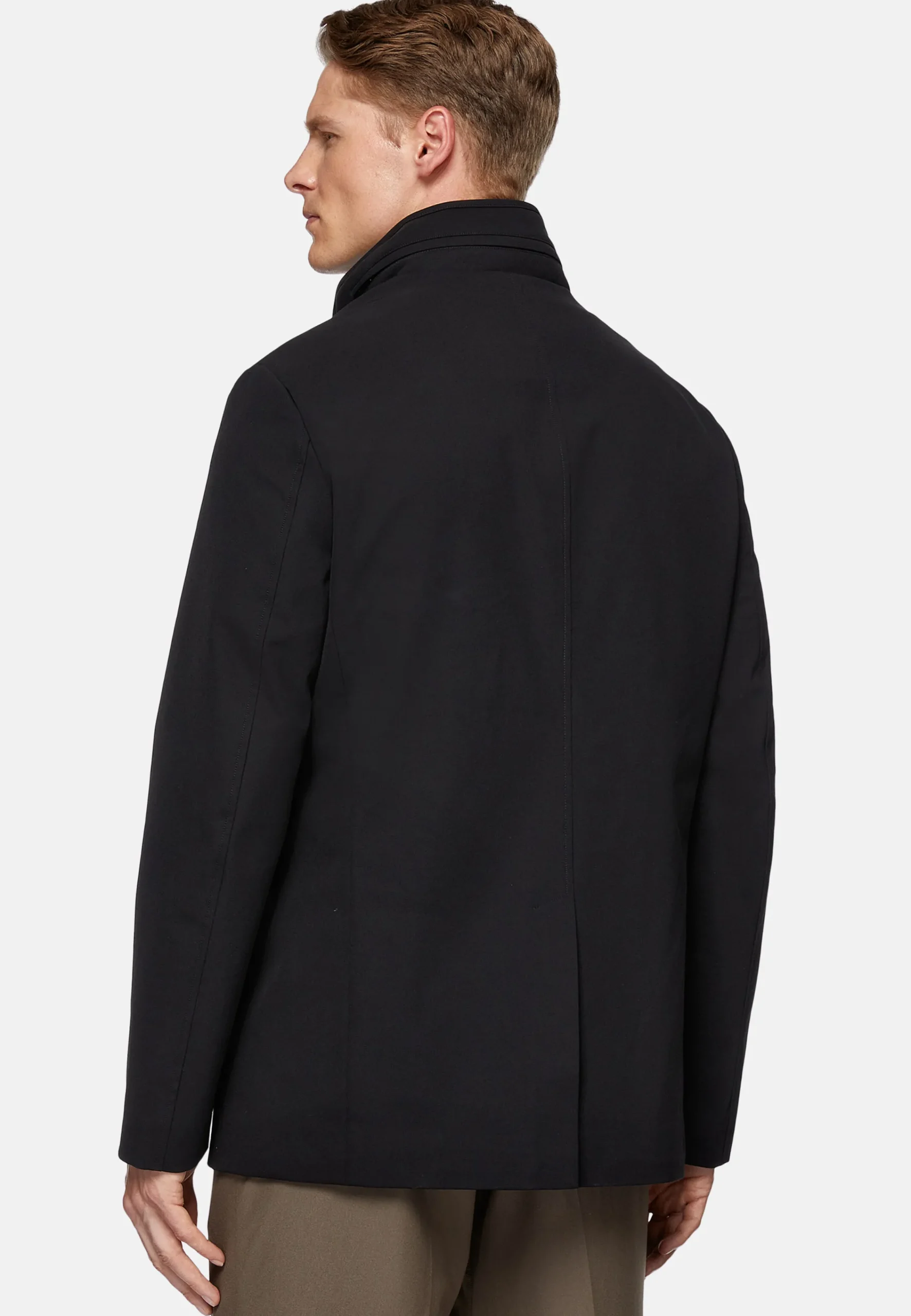 Manteaux-Boggi Milano Caban En Tissu Technique BTech Noir