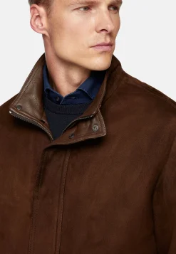 Blousons-Boggi Milano Caban Matelassé En Daim Véritable Marron