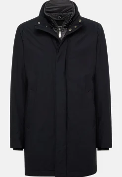 Blousons-Boggi Milano Car Coat En Tissu Technique Rembourré bleu marine