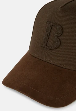 Bonnets-Boggi Milano Casquette Avec Visière Et Broderie En Coton Marron