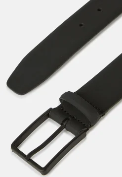 Ceintures-Boggi Milano Ceinture En Cuir Gommé Avec Logo Noir
