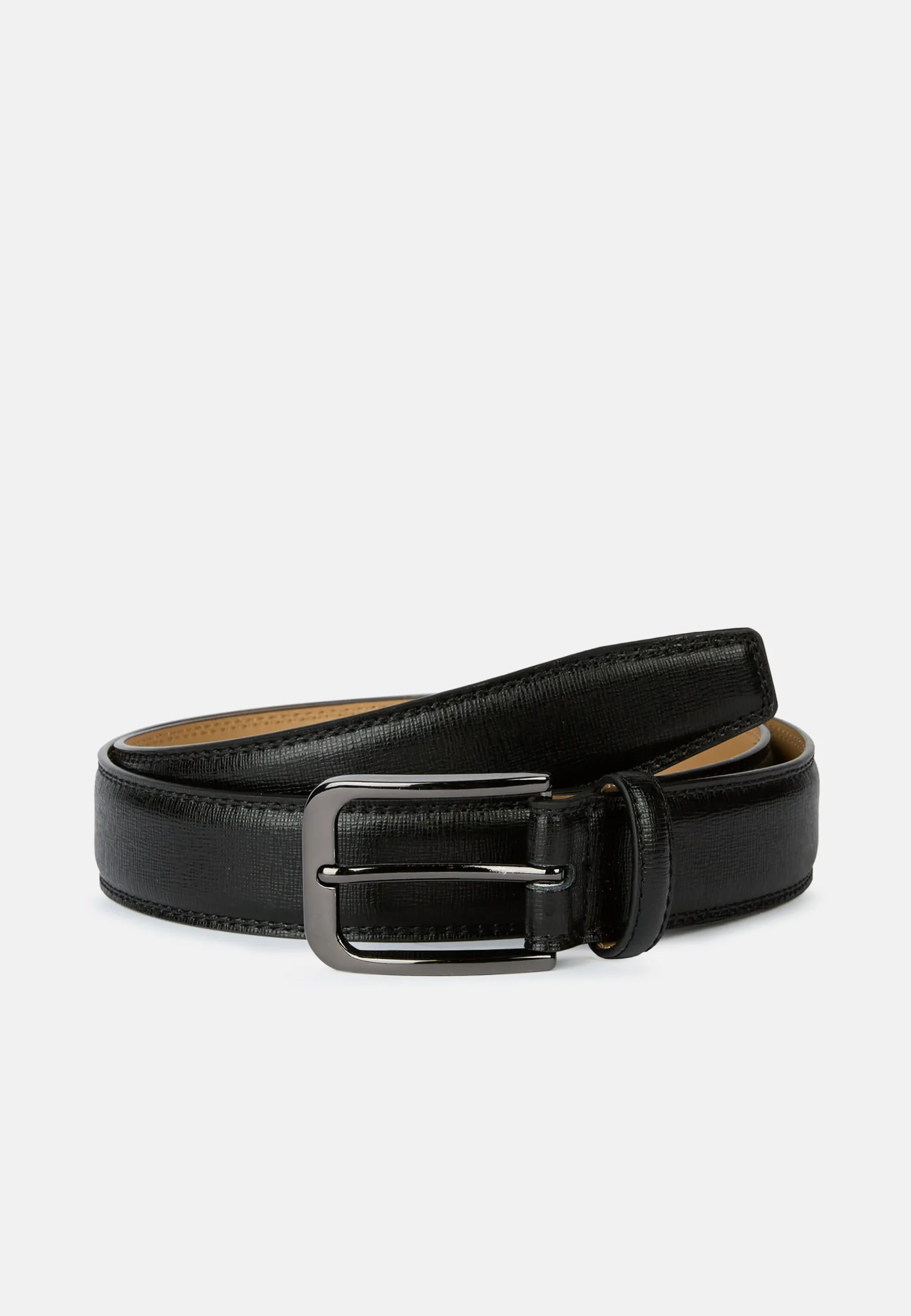 Ceintures-Boggi Milano Ceinture En Cuir Saffiano Noir