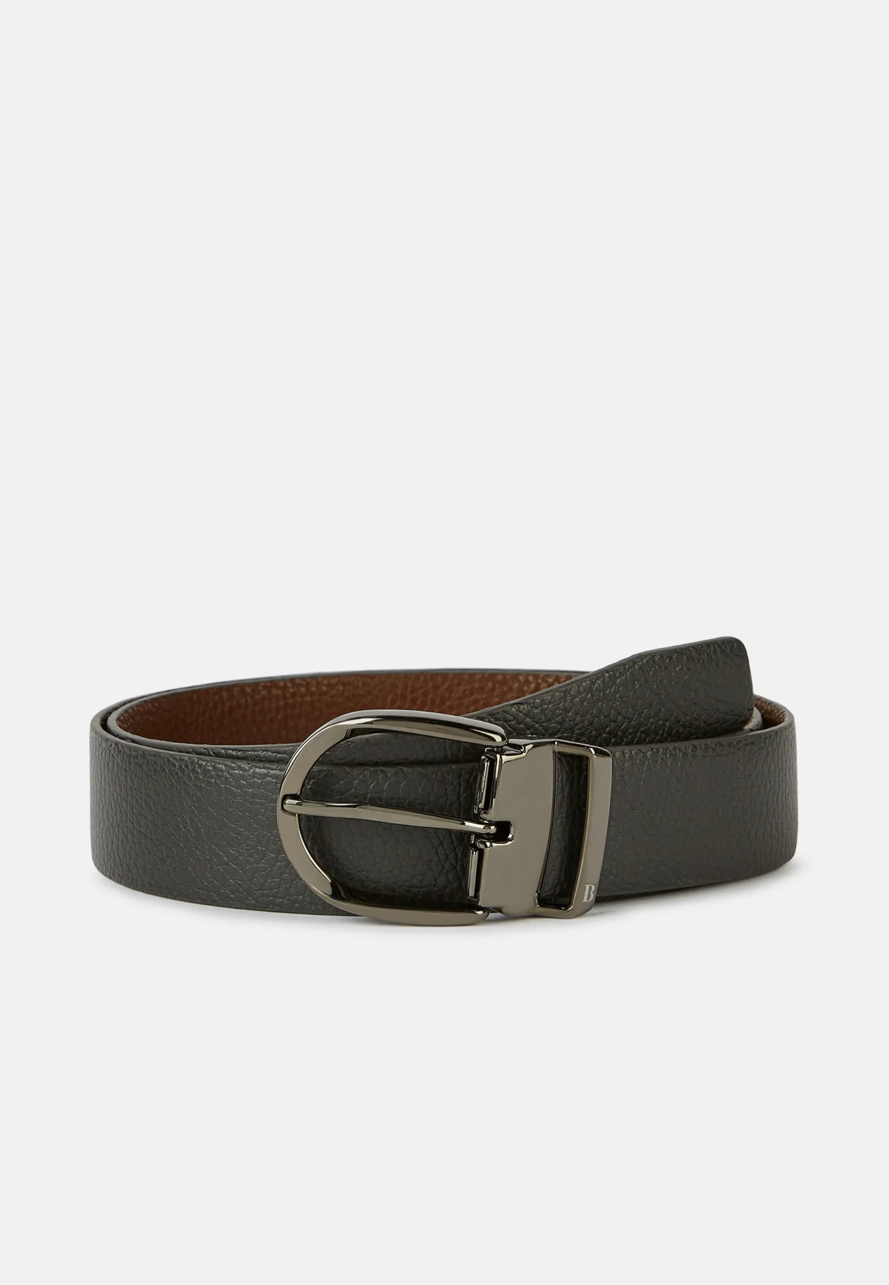 Ceintures-Boggi Milano Ceinture Réversible En Cuir Foulonné Gris