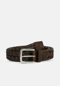 Ceintures-Boggi Milano Ceinture Tressée Extensible En Cuir Mélangé Marron
