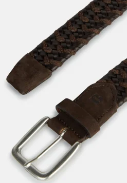Ceintures-Boggi Milano Ceinture Tressée Extensible En Cuir Mélangé Marron