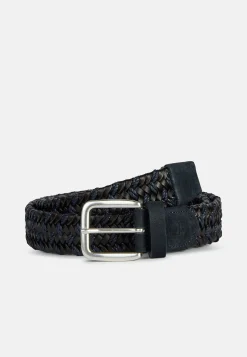 Ceintures-Boggi Milano Ceinture Tressée Extensible En Cuir Mélangé bleu marine
