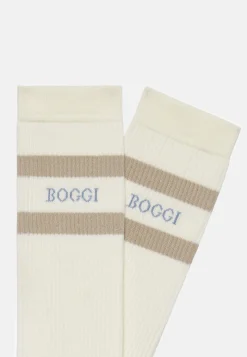 Chaussettes-Boggi Milano Chaussettes Rayées Logo En Coton Mélangé