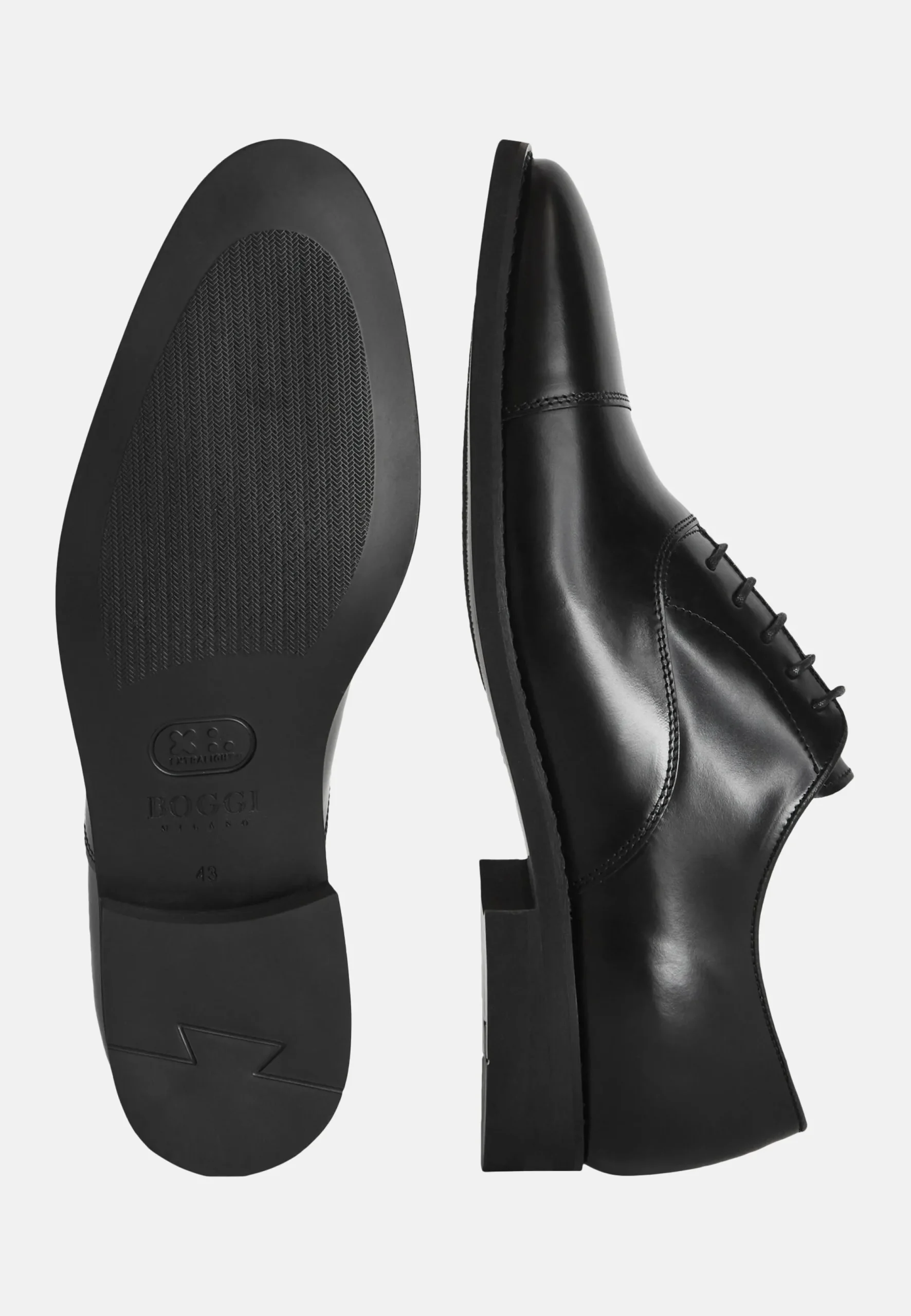 Classiques-Boggi Milano Chaussures Oxford En Cuir Noir