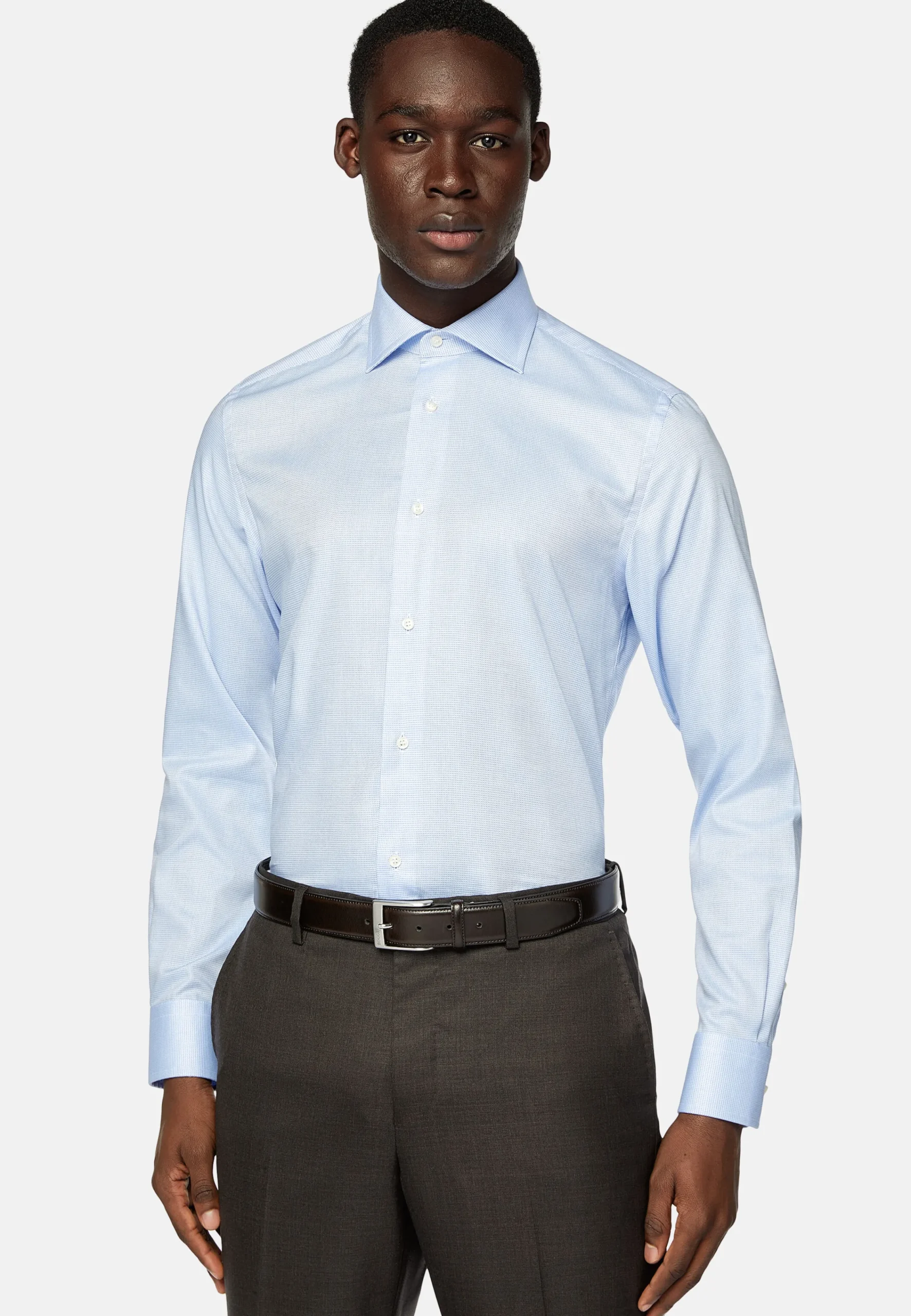 Chemises Habillées-Boggi Milano Chemise à Micromotif En Coton Slim Fit
