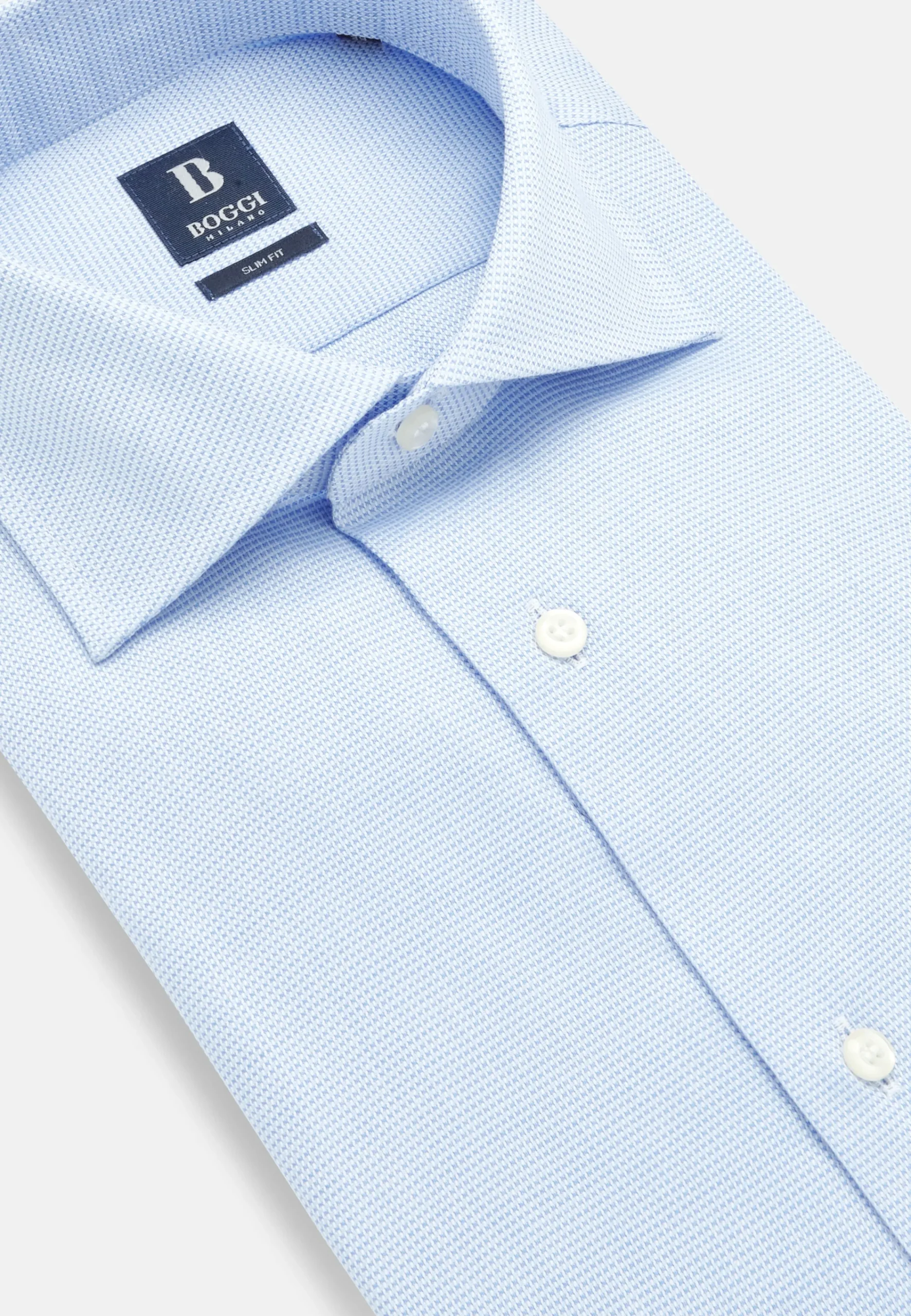 Chemises Habillées-Boggi Milano Chemise à Micromotif En Coton Slim Fit