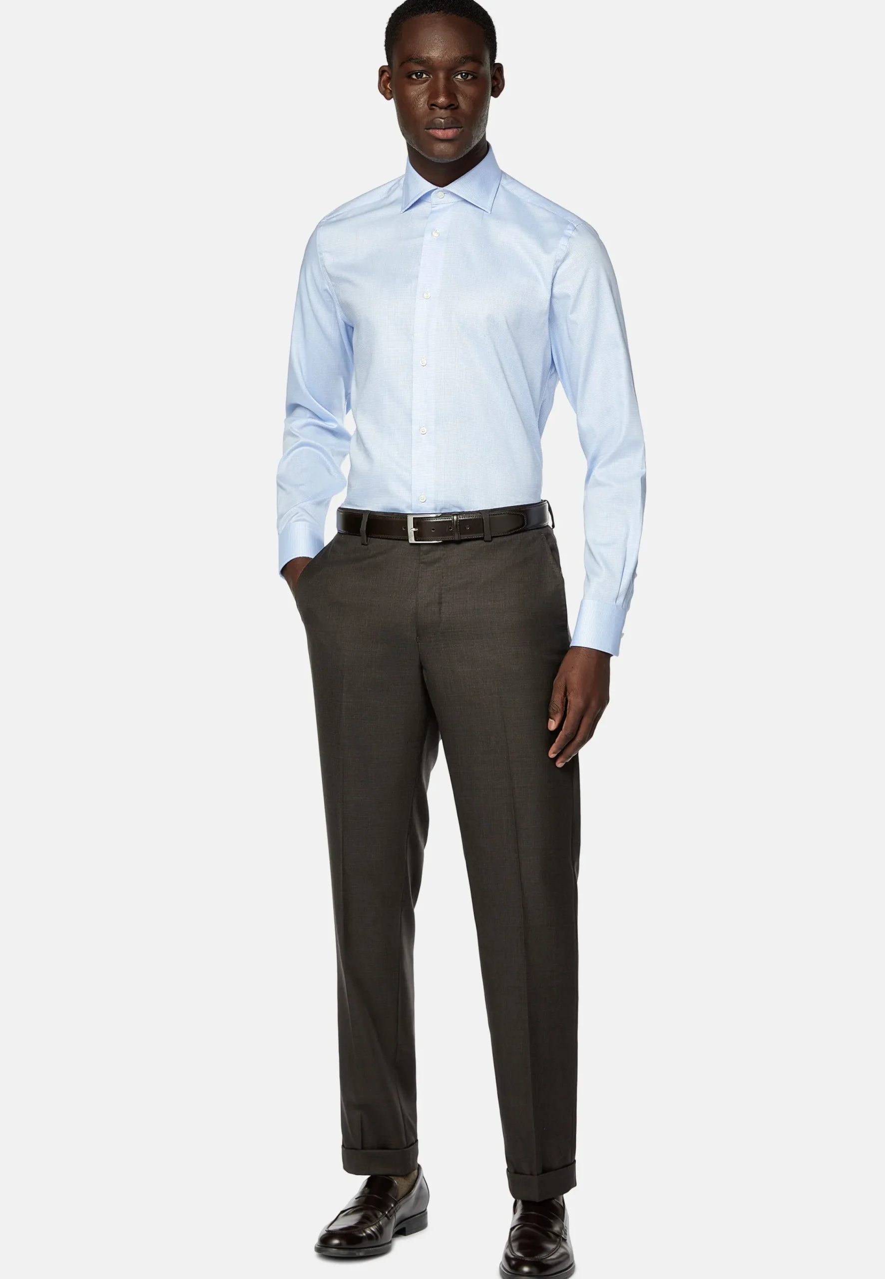 Chemises Habillées-Boggi Milano Chemise à Micromotif En Coton Slim Fit