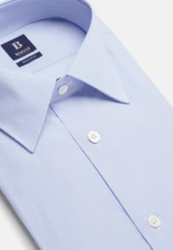 Chemises Habillées-Boggi Milano Chemise À Rayures En Coton Regular Fit Bleu clair