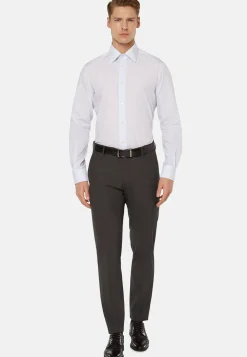 Chemises Habillées-Boggi Milano Chemise À Rayures En Coton Regular Fit Bleu clair