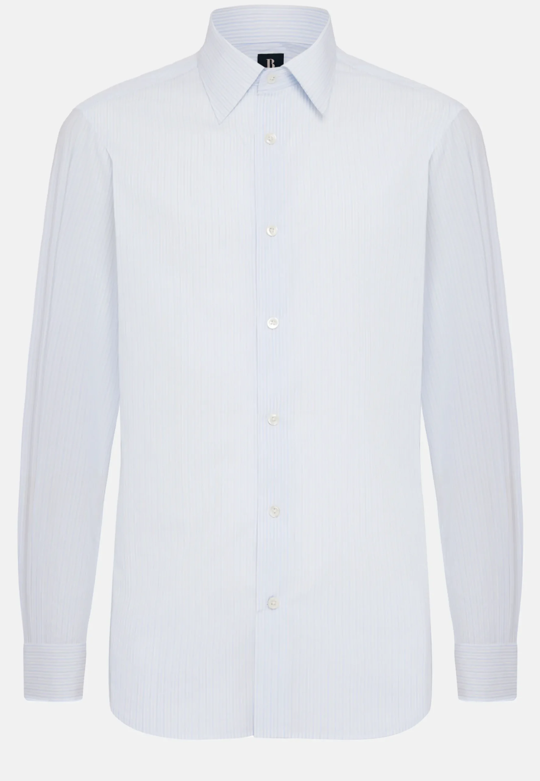 Chemises Habillées-Boggi Milano Chemise À Rayures En Coton Regular Fit Bleu clair