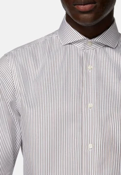 Chemises Habillées-Boggi Milano Chemise À Rayures En Sergé De Coton Slim Fit