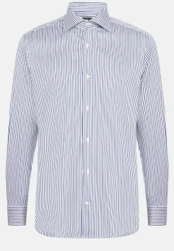 Chemises Habillées-Boggi Milano Chemise À Rayures En Sergé De Coton Slim Fit