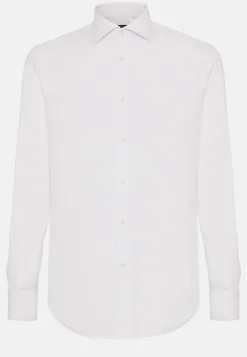 Chemises Habillées-Boggi Milano Chemise he En Coton Extensible Slim Fit Blanc