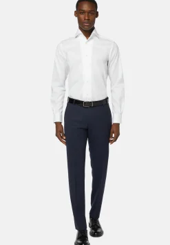 Chemises Habillées-Boggi Milano Chemise he En Coton Pinpoint Regular Fit Blanc