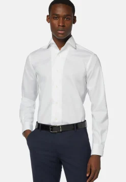 Chemises Habillées-Boggi Milano Chemise he En Coton Pinpoint Regular Fit Blanc