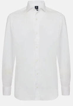 Chemises Habillées-Boggi Milano Chemise he En Coton Pinpoint Regular Fit Blanc