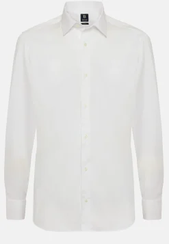 Chemises Habillées-Boggi Milano Chemise he En Coton Pinpoint Slim Fit Blanc