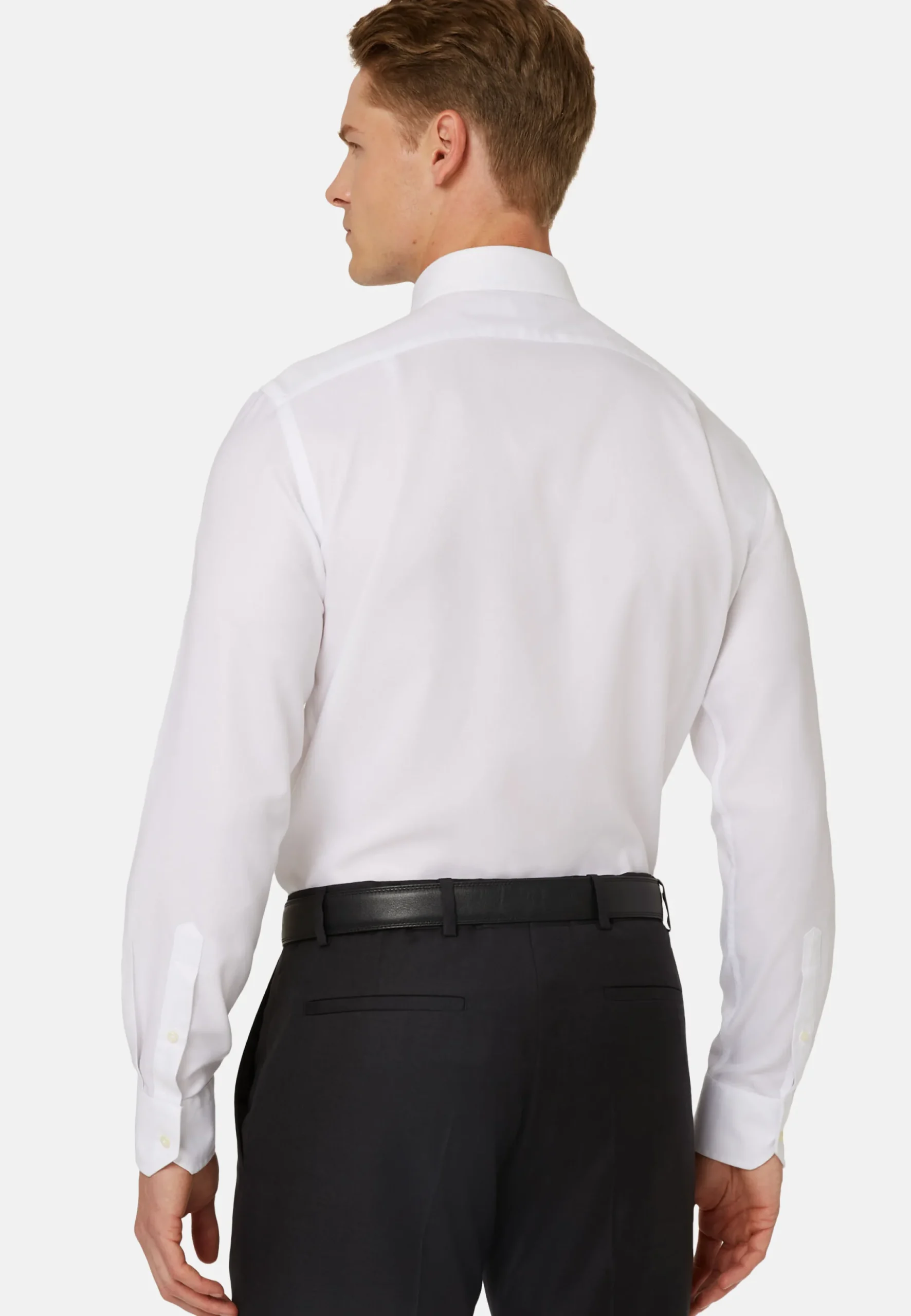 Chemises Habillées-Boggi Milano Chemise Blanche En Coton Dobby Regular Fit