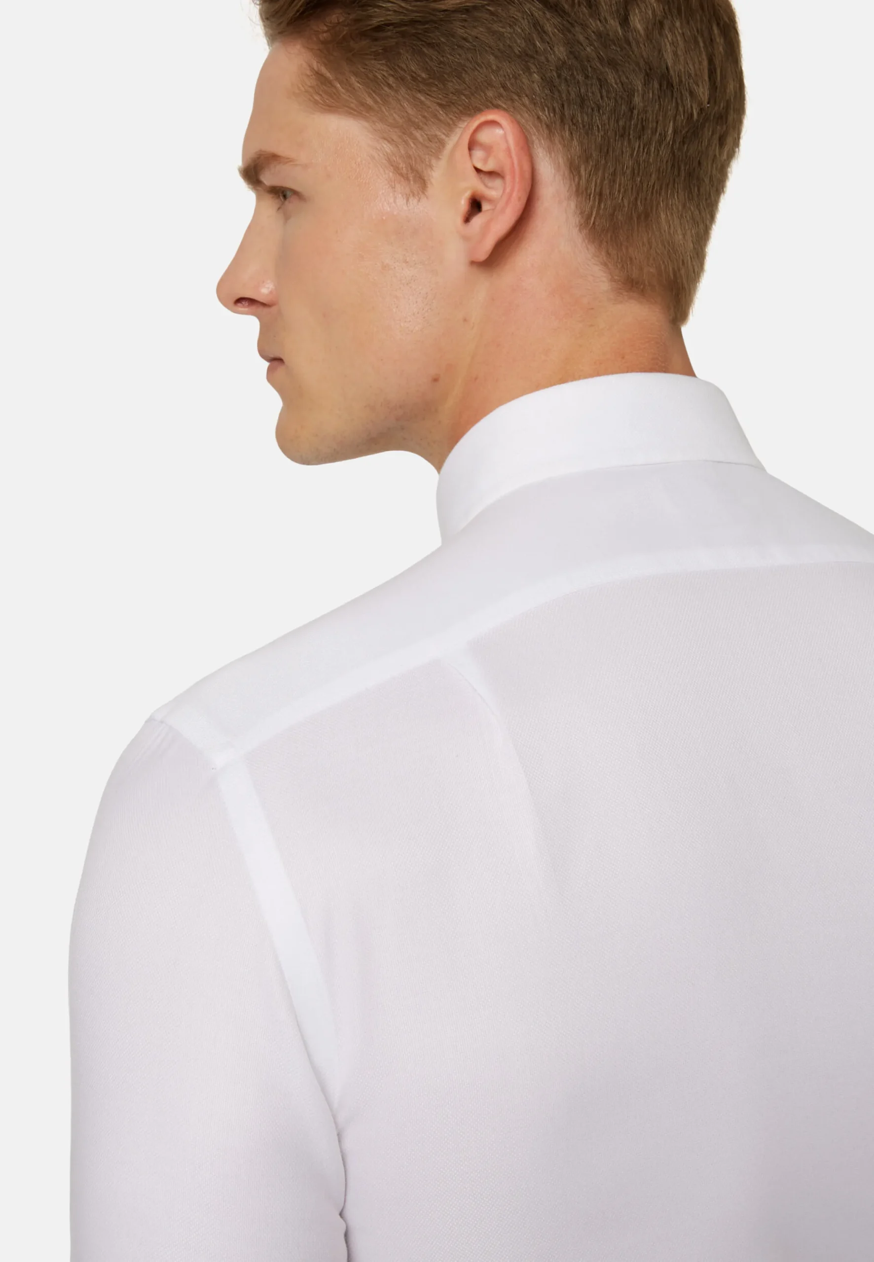 Chemises Habillées-Boggi Milano Chemise Blanche En Coton Dobby Regular Fit