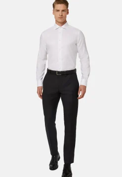 Chemises Habillées-Boggi Milano Chemise Blanche En Coton Dobby Regular Fit
