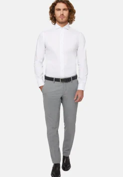 Chemises Habillées-Boggi Milano Chemise he En Coton Nylon Extensible Slim Blanc