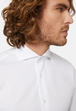 Chemises Habillées-Boggi Milano Chemise he En Coton Nylon Extensible Slim Blanc