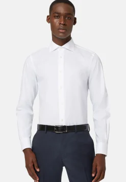 Chemises Habillées-Boggi Milano Chemise Blanche En Sergé De Coton Slim Fit