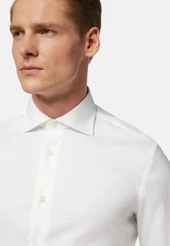 Chemises Habillées-Boggi Milano Chemise Blanche Pin Point En Coton Slim Fit