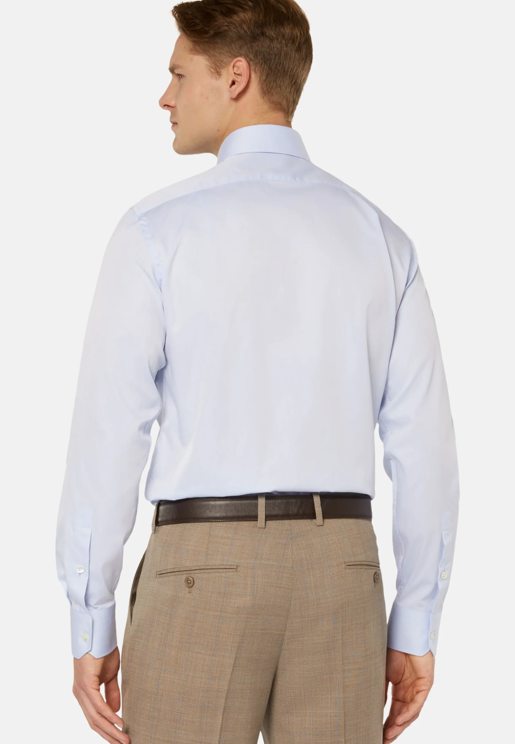 Chemises Habillées-Boggi Milano Chemise En Sergé De Coton Regular Fit Bleu clair