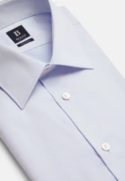 Chemises Habillées-Boggi Milano Chemise En Sergé De Coton Regular Fit Bleu clair