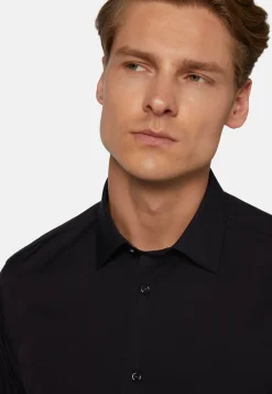 Chemises Habillées-Boggi Milano Chemise Bleu Marine En Coton Extensible Slim Fit