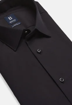 Chemises Habillées-Boggi Milano Chemise Bleu Marine En Coton Extensible Slim Fit