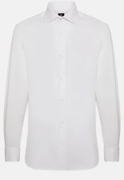 Chemises Habillées-Boggi Milano Chemise Bleue Pin Point En Coton Slim Fit