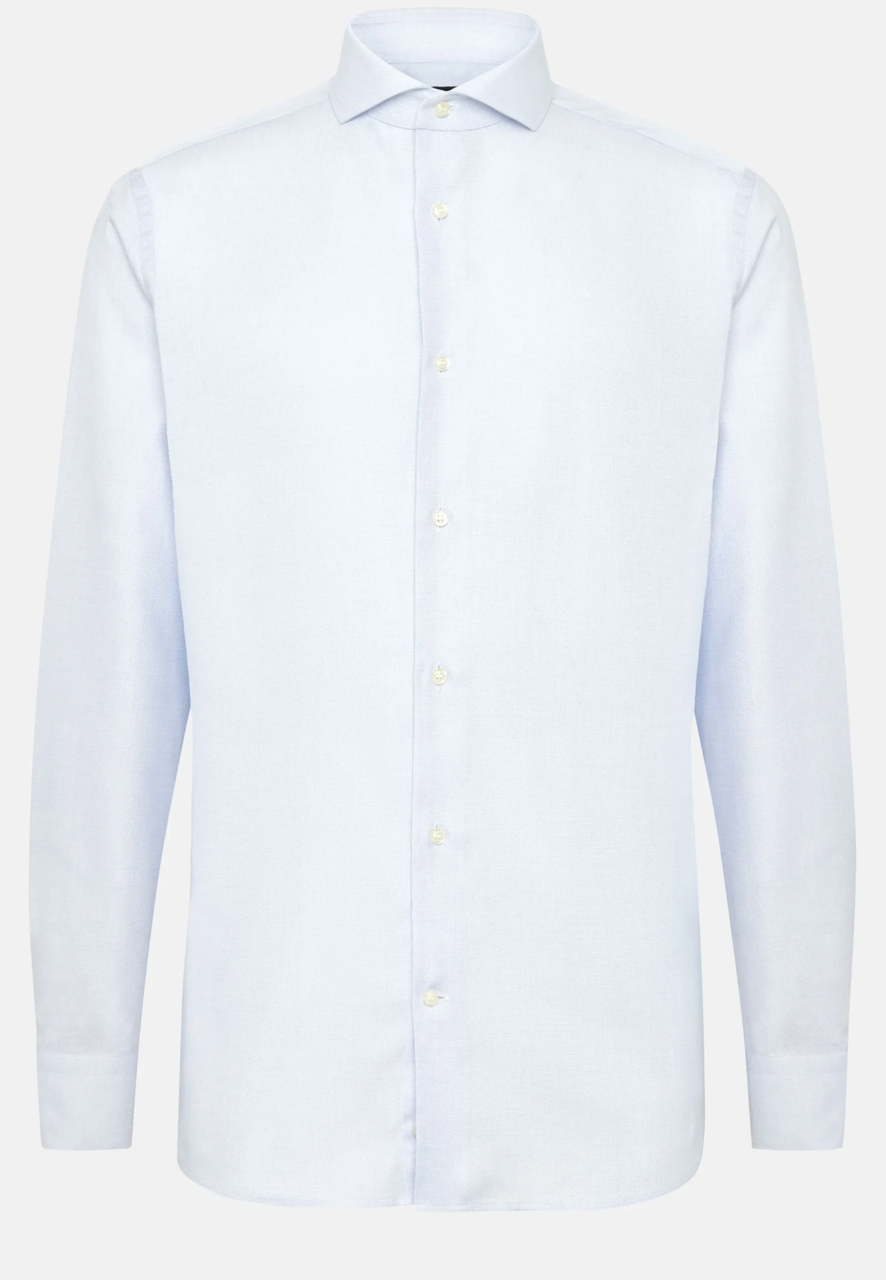 Chemises Habillées-Boggi Milano Chemise En Coton Dobby Regular Fit Bleu clair