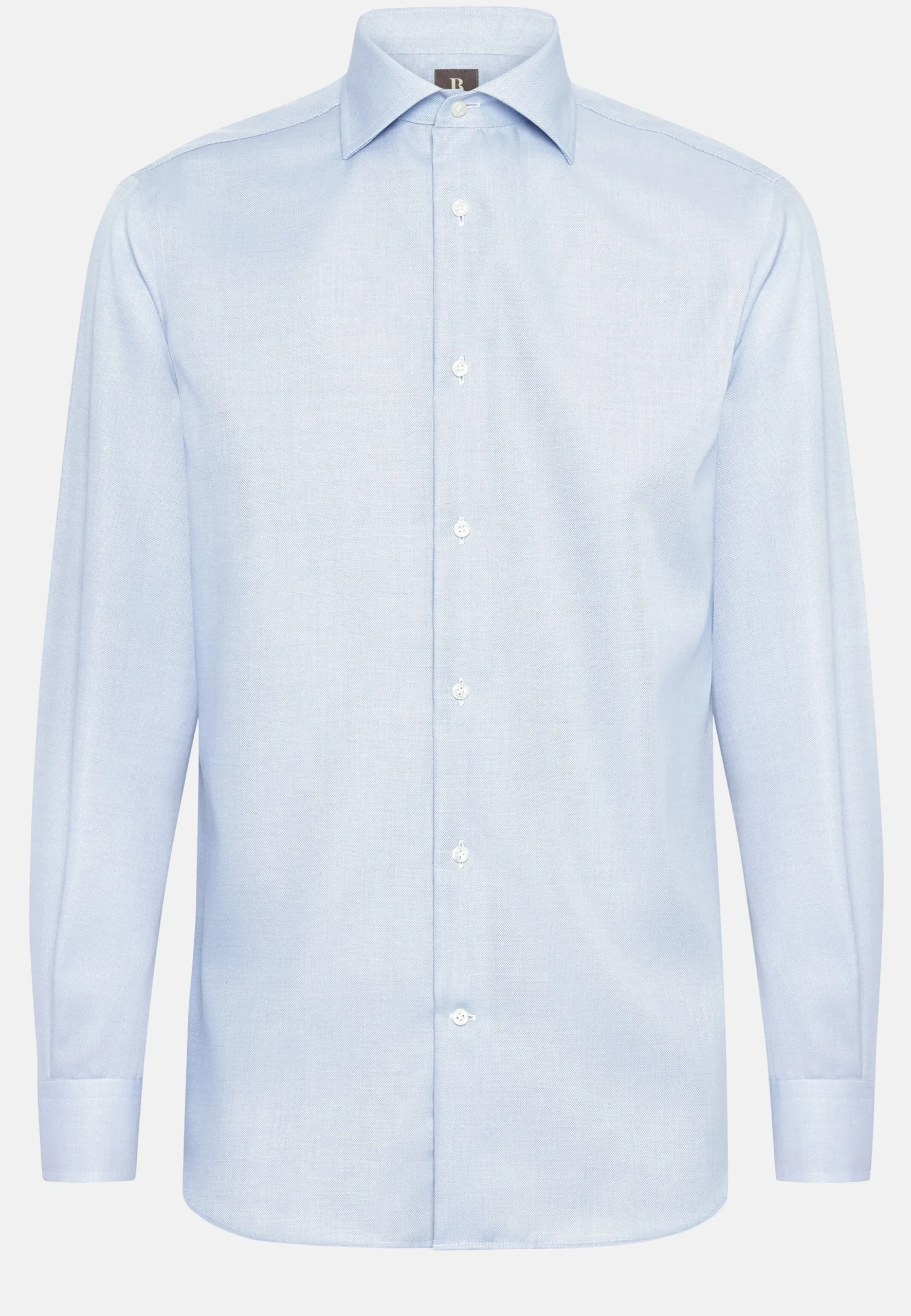 Chemises Habillées-Boggi Milano Chemise En Coton Dobby Regular Fit Bleu clair